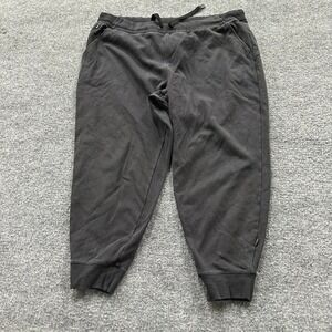 Athleta Joggers Womens Size 2X Black Fleece Lined Drawstring Athletic Sweatpants
